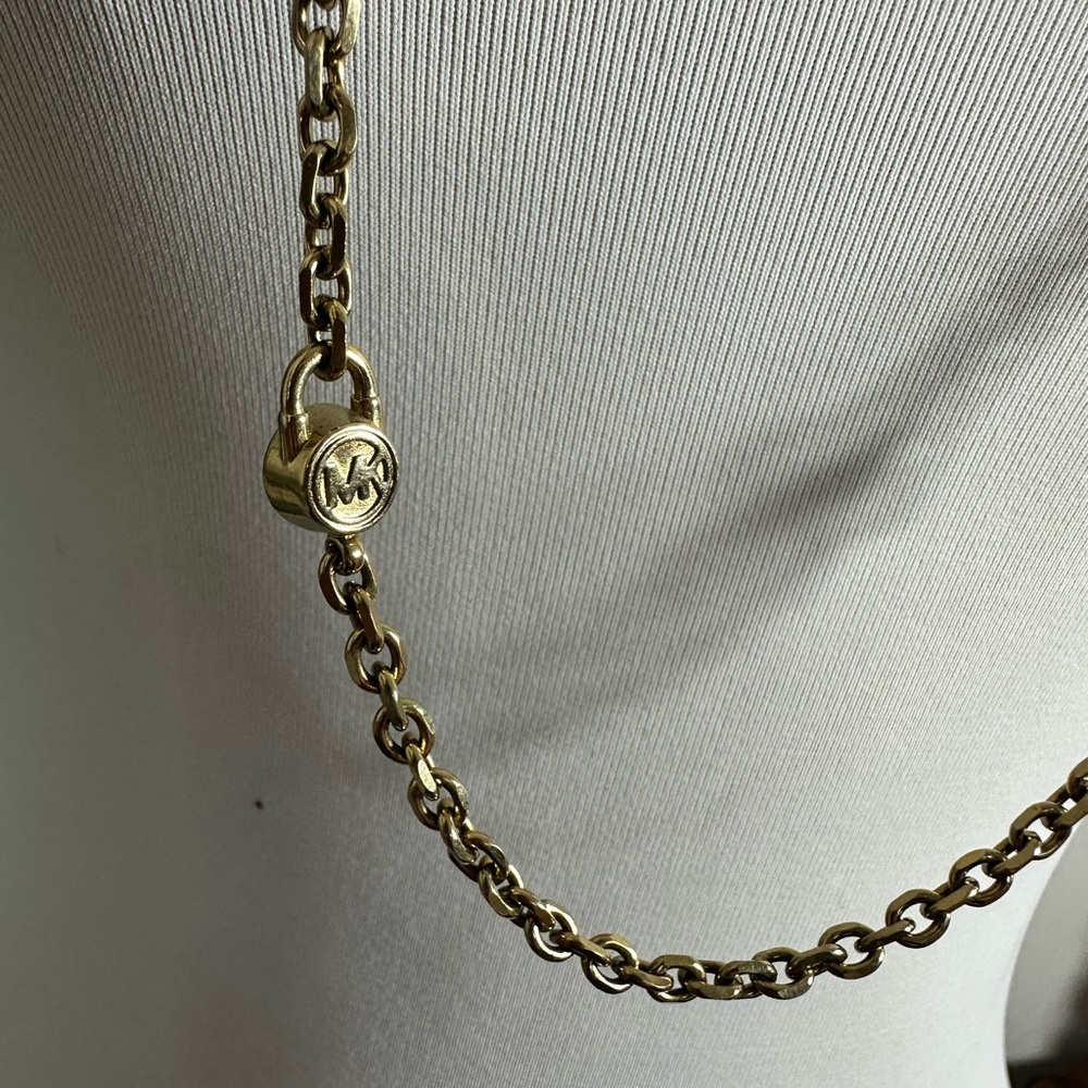 Michael Kors gold tone padlock necklace. Rare - Picture 4 of 8
